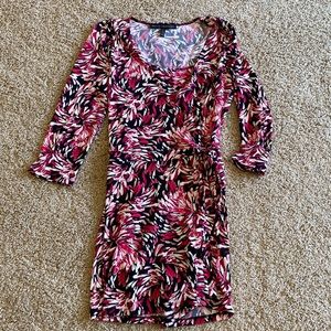 Pink and Black White House Black Market Floral Romper